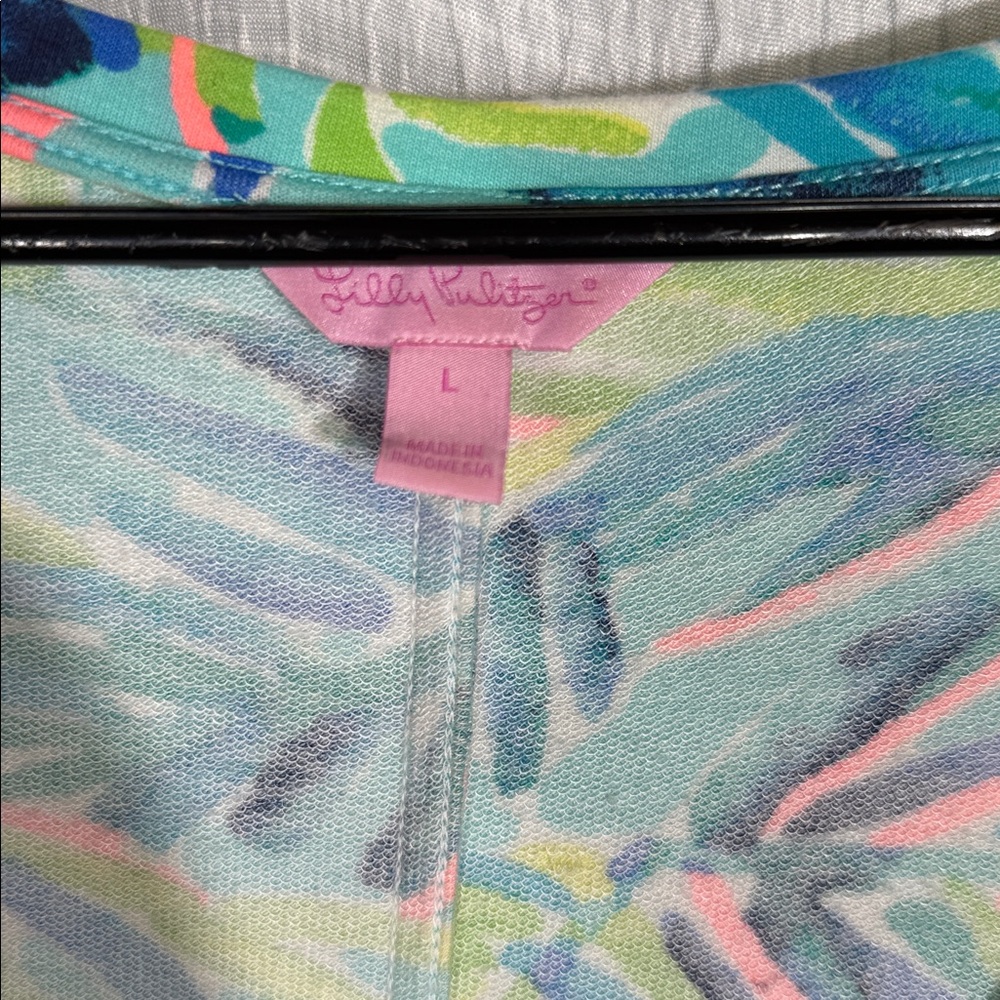 Lilly Pulitzer Aqua, Yellow & Blue Tropical Print Shift Dress - Picture 7 of 11